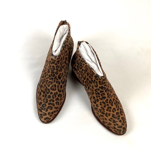 New Anthropologie's Seychelles Floodplains Leopard Suede Leather Ankle Bootie 8 - Picture 5 of 8